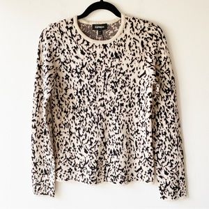 express leopard print fitted sweater